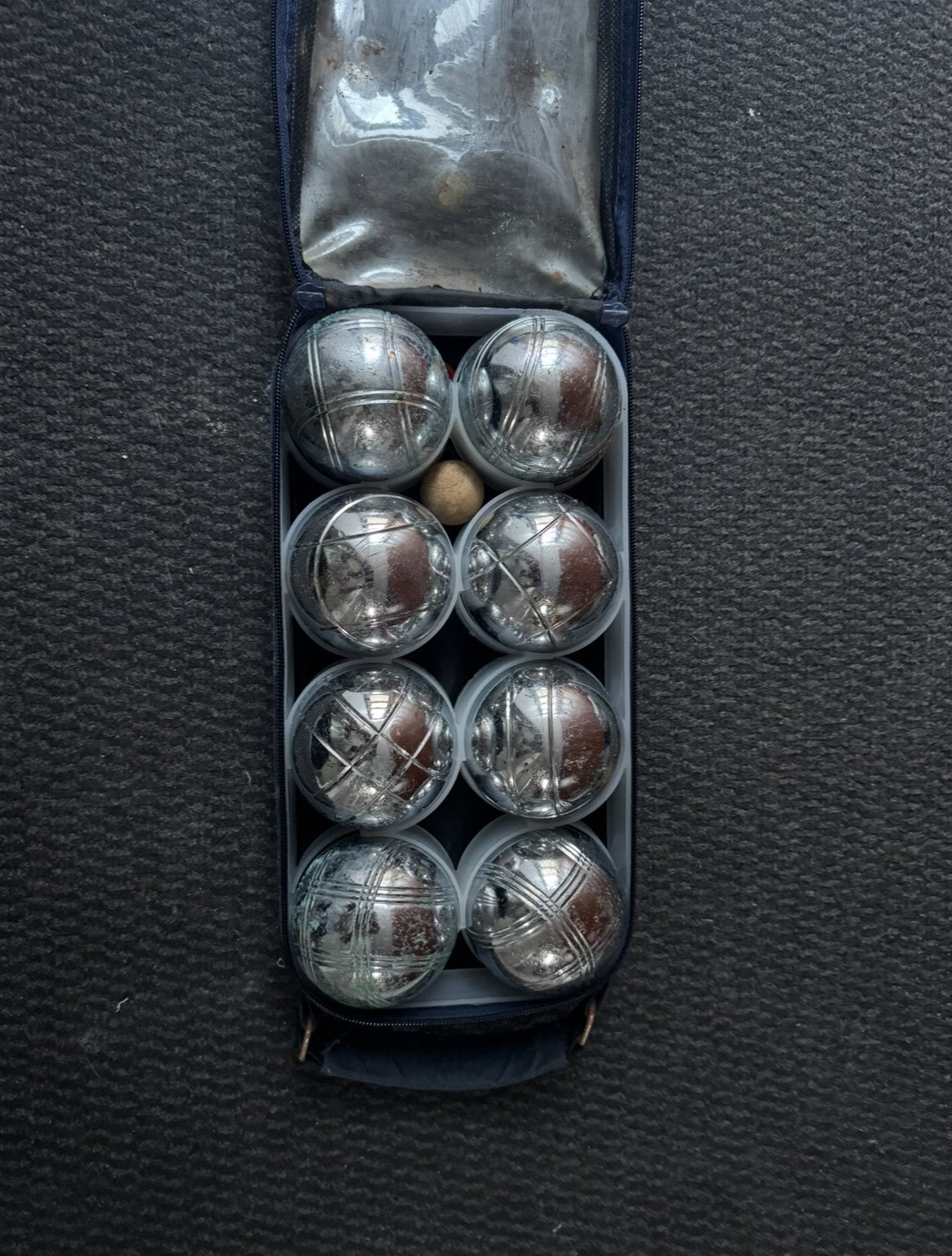 Petanque ballen 8st metalen set., Enlèvement