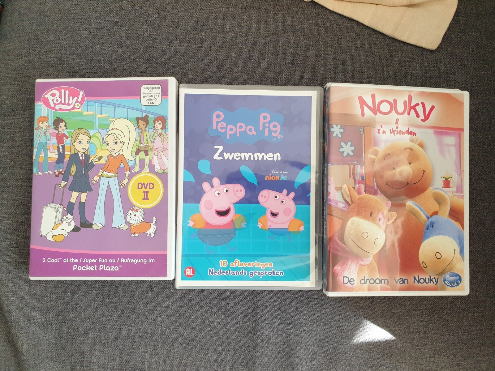 Kinder dvd's Nouky - Peppa Pig - Polly Pocket II ea, Enlèvement ou Envoi, Comme neuf