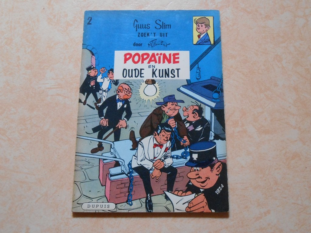 Guus slim 2 Popaïne en oude kunst 1959 1 ste druk, Boeken, Eén stripboek, M. Tilleux, Ophalen of Verzenden, Zo goed als nieuw