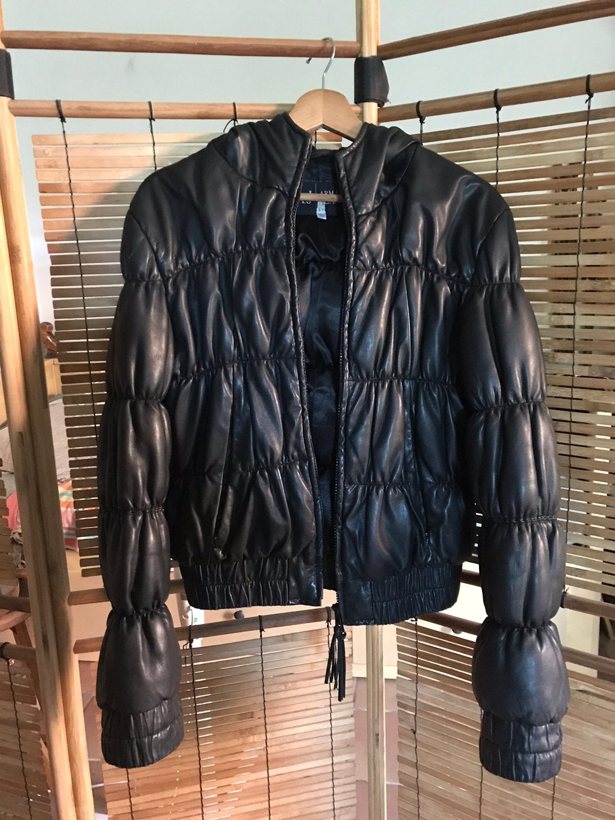 Jas leder (Armani Jeans), Kleding | Dames, Jassen | Winter, Ophalen of Verzenden, Maat 38/40 (M)