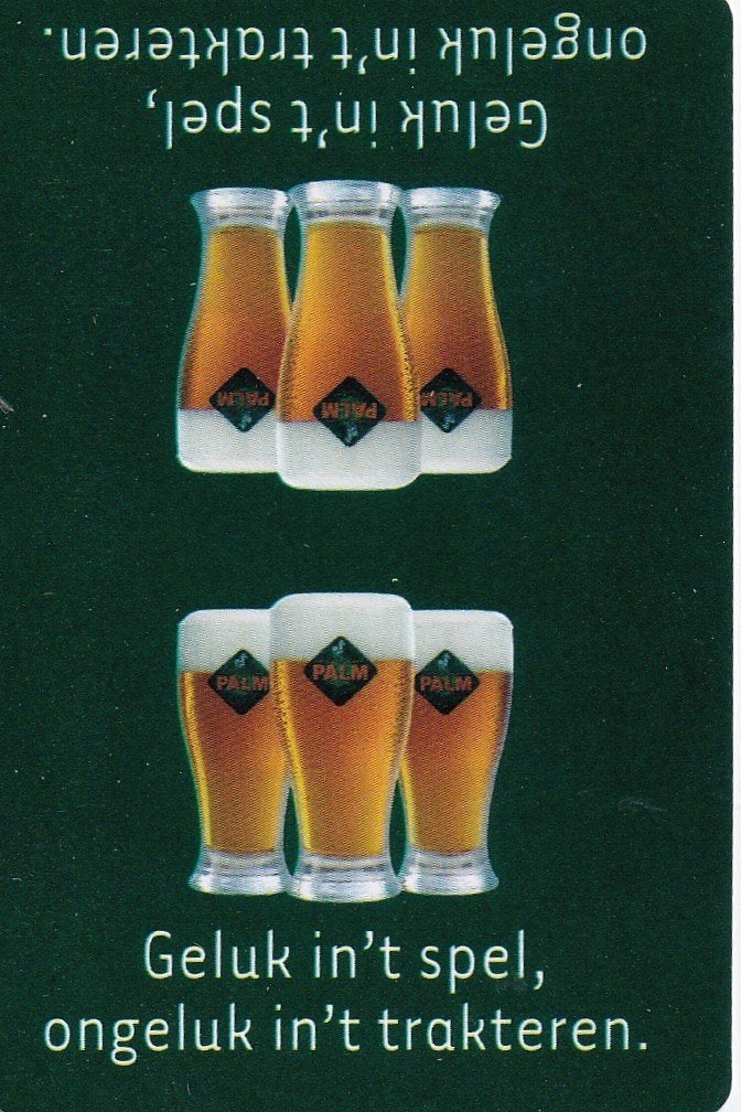 B 119 / PALM GELUK IN SPEL GROTE LETTERS, Verzamelen, Speelkaarten, Jokers en Kwartetten, Ophalen of Verzenden, Nieuw, Speelkaart(en)
