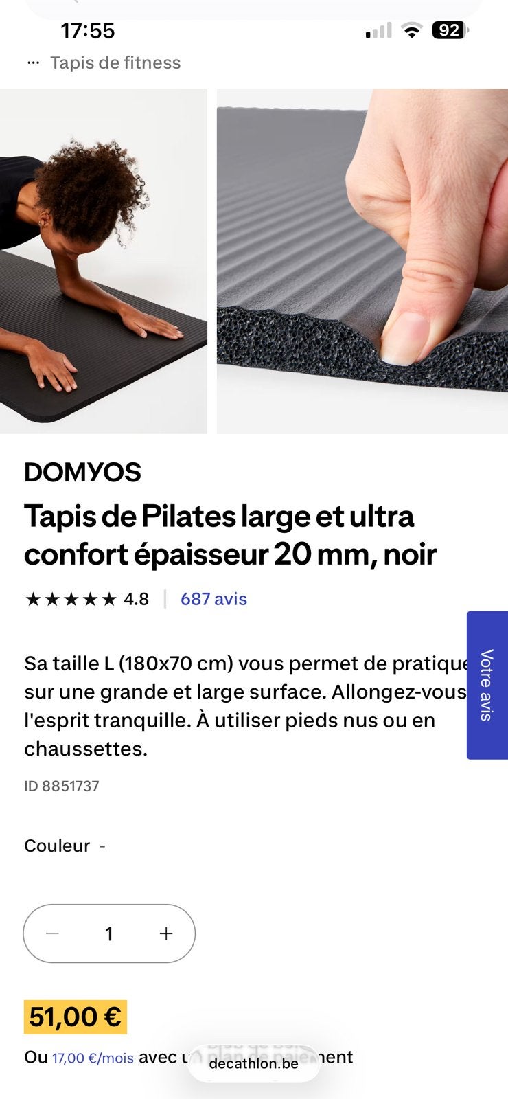 Lot de 2 tapis de pilates, Sport en Fitness, Yoga en Pilates, Ophalen, Zo goed als nieuw, Yogamat
