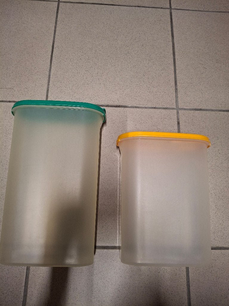 2 ruimtespaarders tupperware mooie en goede staat, Huis en Inrichting, Keuken | Tupperware, Ophalen, Geel