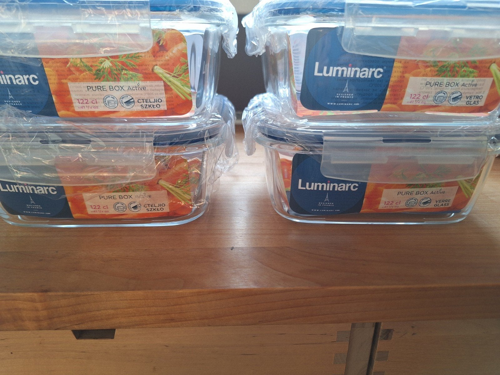 4 x Glazen voorraadpot Luminarc Plus Box Active 1,22l, Ophalen, Glas, Nieuw, Voorraadpot