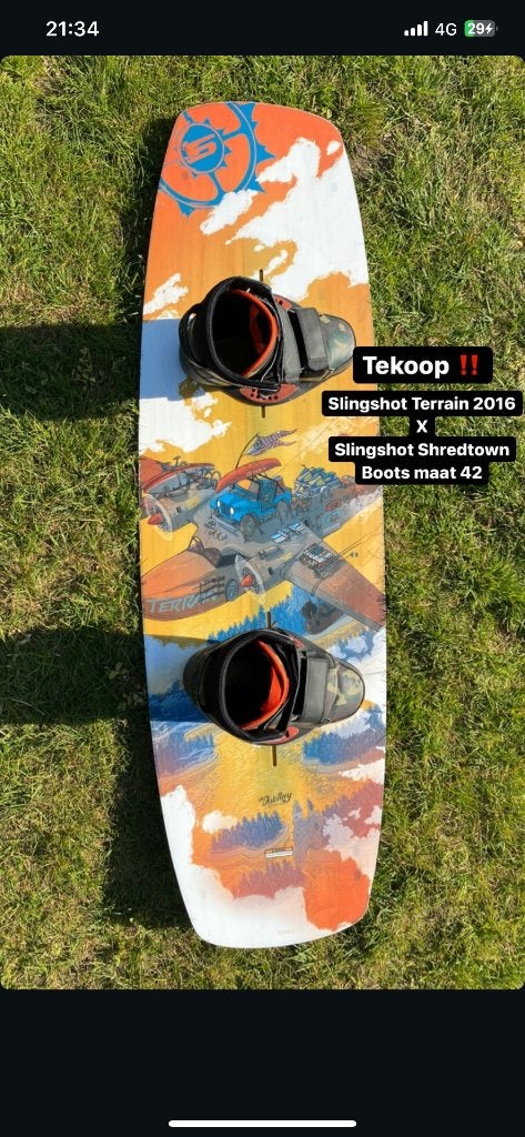 Wakeboard Slingshot, Ophalen, Zo goed als nieuw, Board en Schoenen