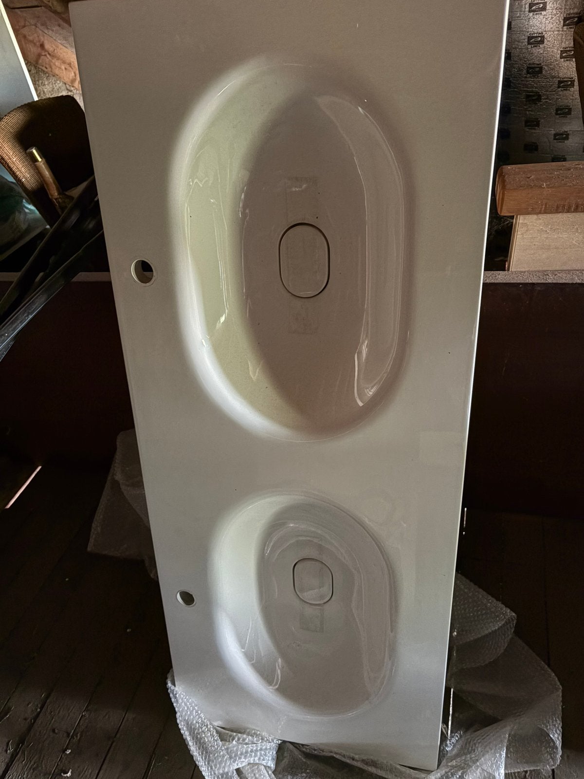 Dubbele wastafel, Bricolage & Construction, Enlèvement, Neuf, Lavabo