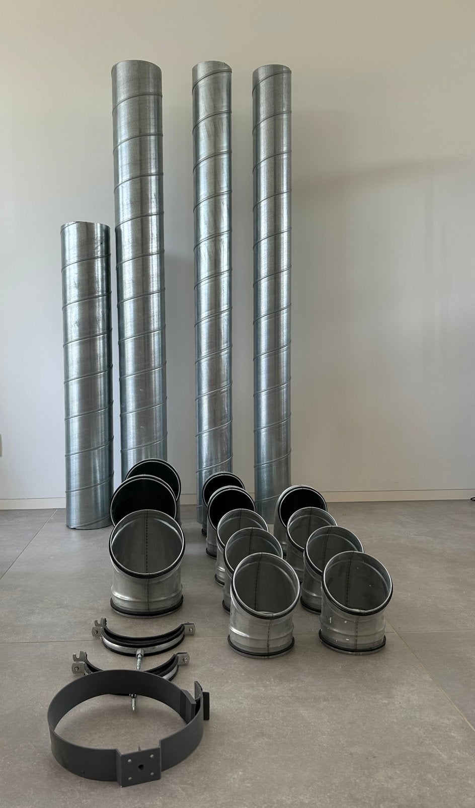 Set Ventilatie galva buis+accessoire 125-160, Doe-het-zelf en Bouw, Ophalen, Zo goed als nieuw