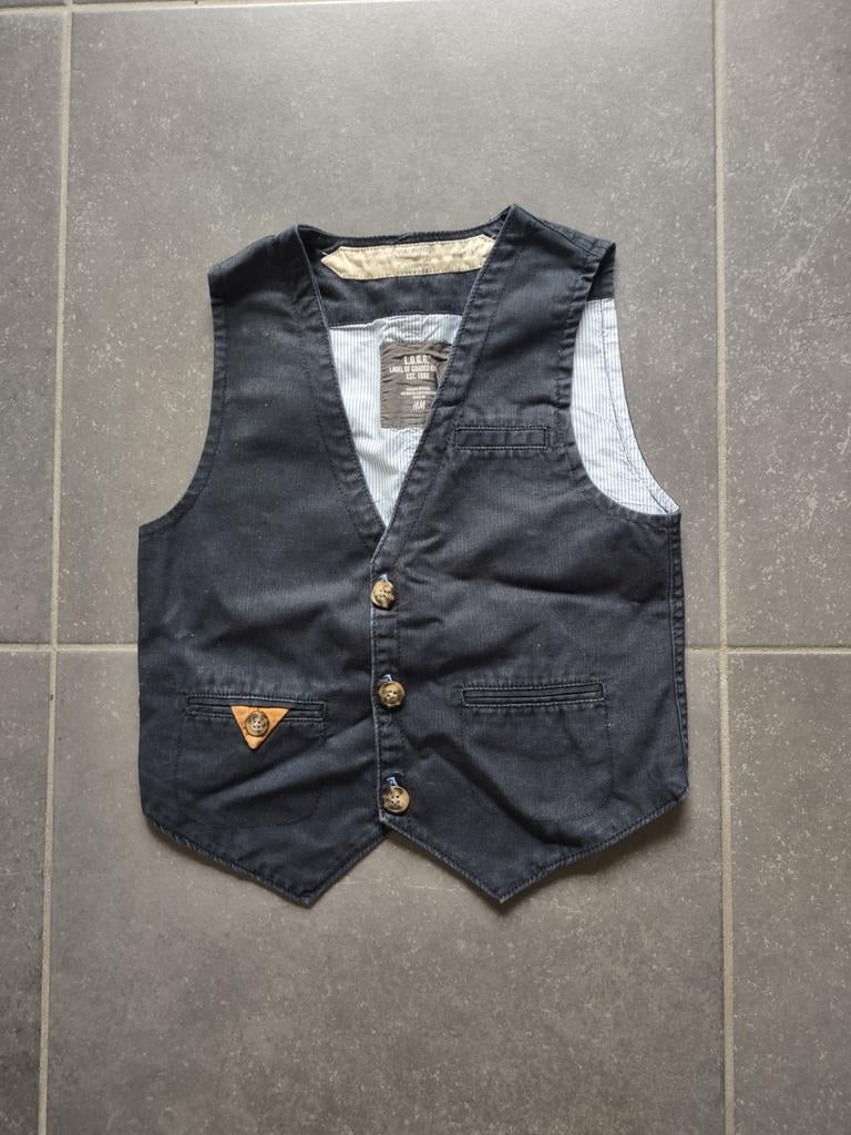 donkerblauwe debardeur - Logg - maat 140, Kinderen en Baby's, Kinderkleding | Maat 140, Ophalen, Overige typen, H&M, Zo goed als nieuw