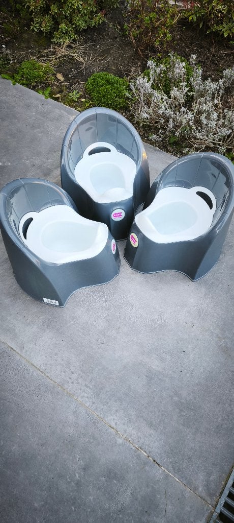 3 pots bébé / enfants gris et blanc – bon état, Enlèvement, Comme neuf