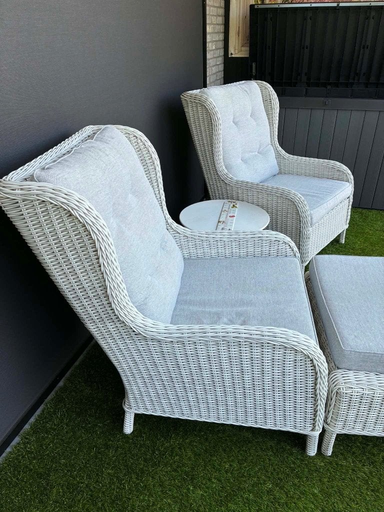2 Tuinzetels + 2 poefjes, Ophalen, Nieuw