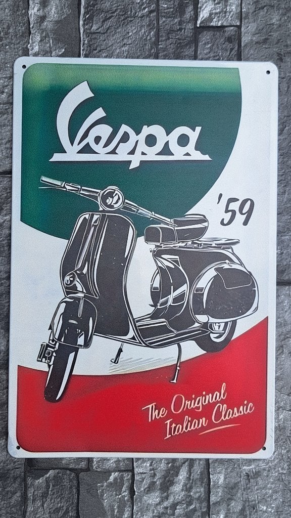 plaque métal de décoration vespa, Neuf, 30 cm, Autres styles, Enlèvement ou Envoi