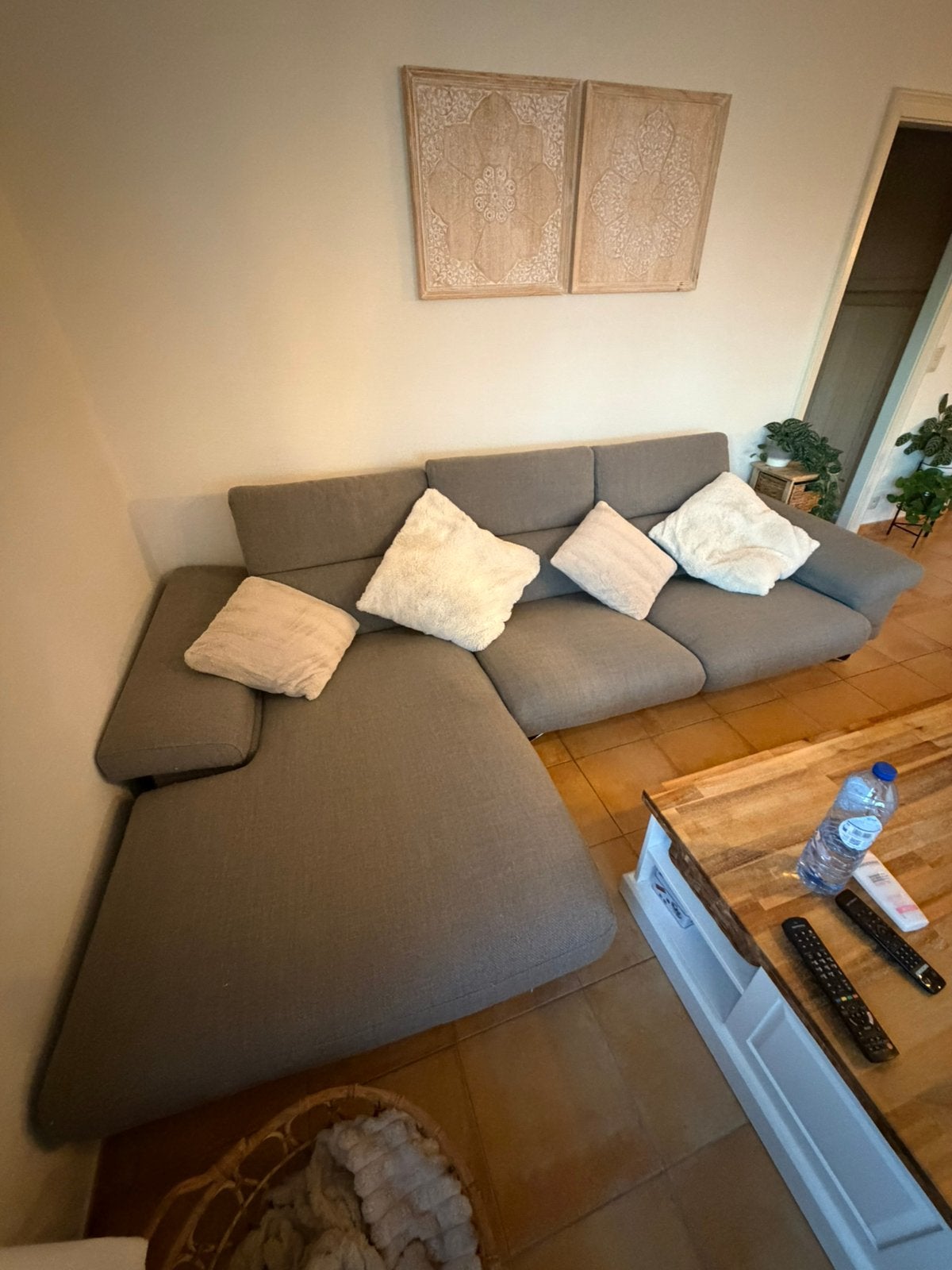 Fauteuil en tissu en L.  Méridienne a droite, Maison & Meubles, Enlèvement, Comme neuf