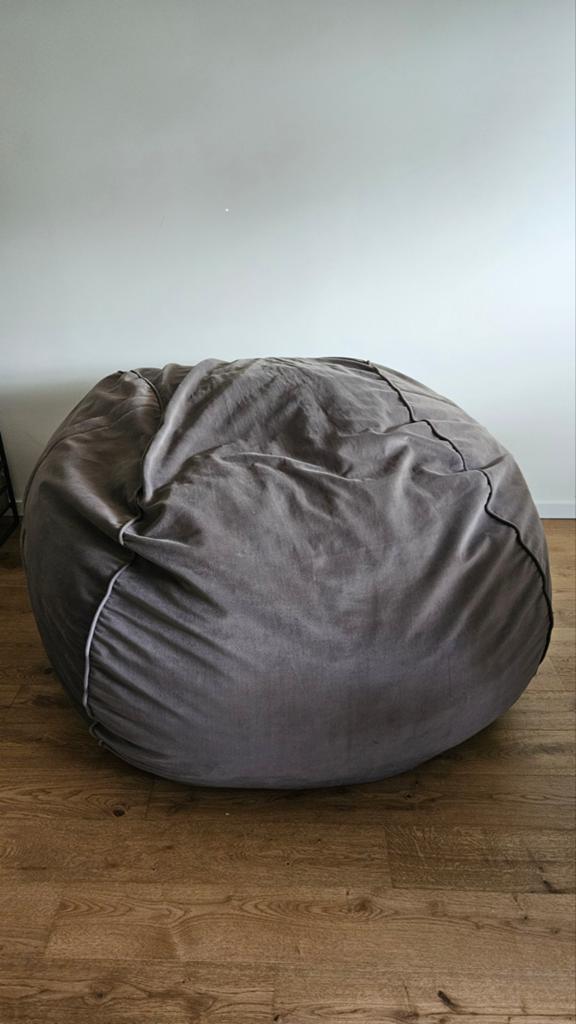 Vetsak - zitzak large - Velvet dark grey, Ophalen, Zitzak