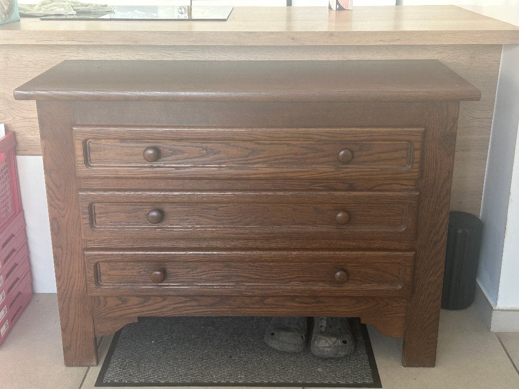 Commode ancienne en bois massif – 3 tiroirs – Style rustique, Maison & Meubles, Armoires | Commodes, 3 ou 4 tiroirs, 25 à 50 cm