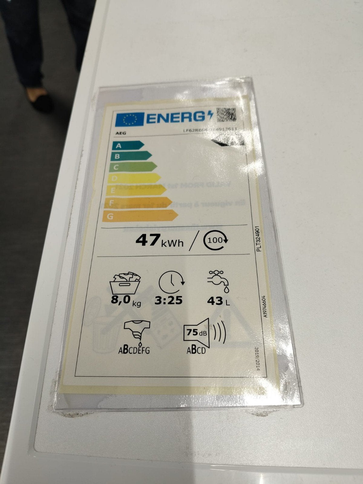 AEG wasmachine 8 kg – Energieklasse A, Electroménager, Enlèvement