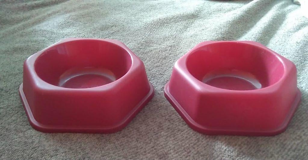 rode eetbakjes voor kat. Set van 2 stuks, Dieren en Toebehoren, Ophalen of Verzenden