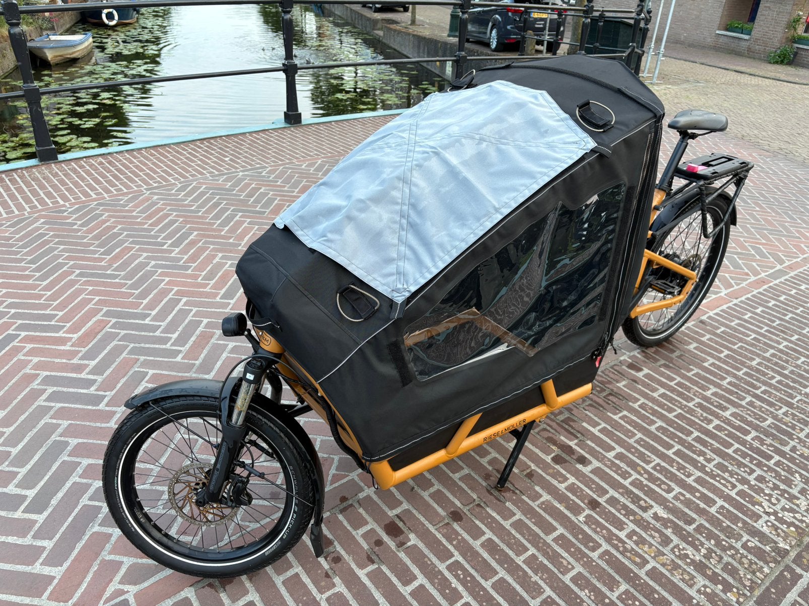 Riese & Muller Load4 75 Vario HS (AutomatiQ!), Gebruikt, 3 kinderen, Huif, Schijfrem