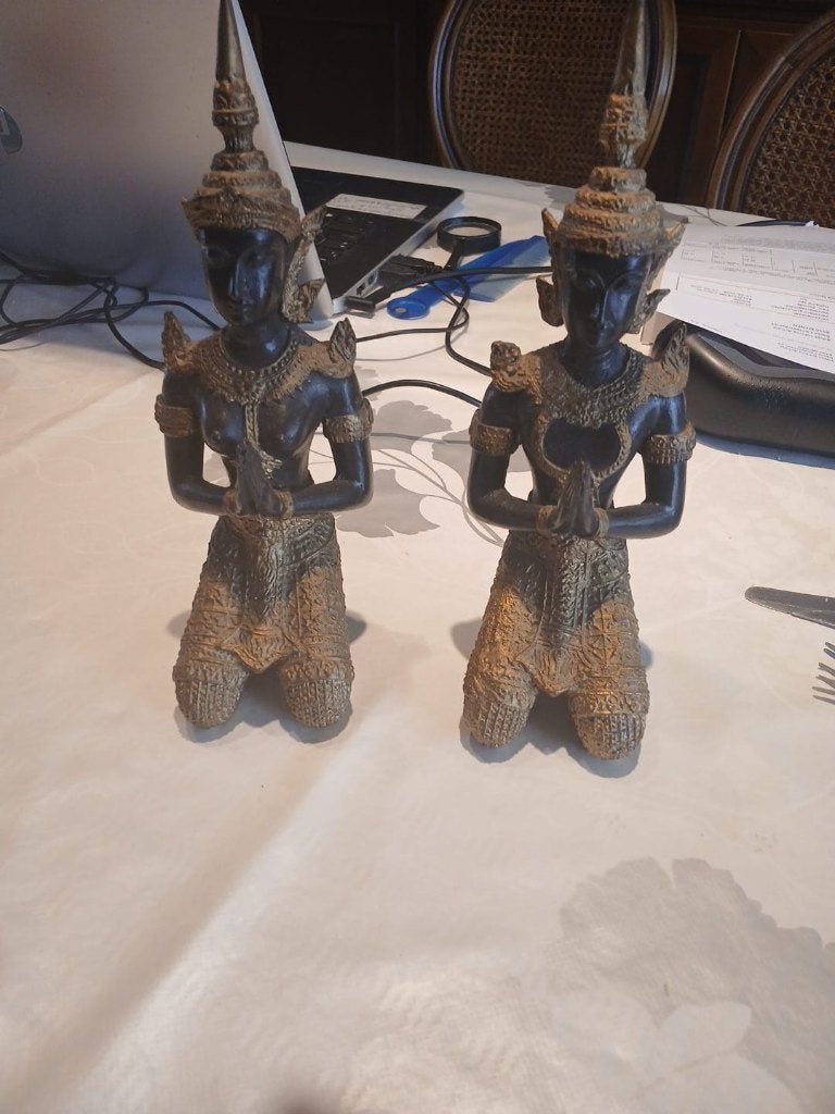 ART ANCIEN, Décoré, Bronze, Objet rituel, Enlèvement
