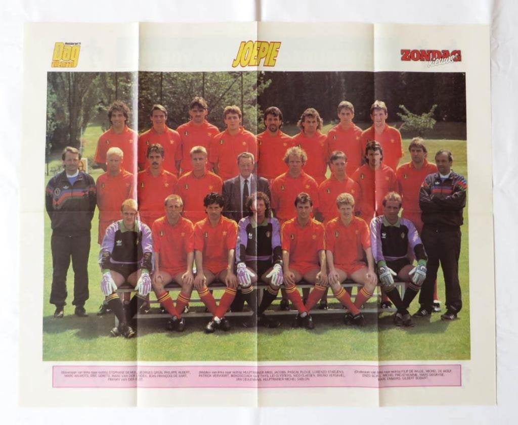 Italia ‘90 WK Poster uit Joepie (1990), Verzamelen, Ophalen of Verzenden, Zo goed als nieuw, Rechthoekig Liggend, Sport