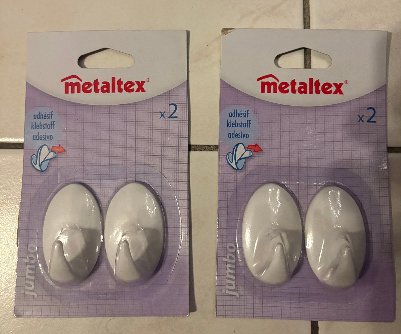 4x : crochets ahesif blanc . Neuf, Enlèvement ou Envoi, Neuf