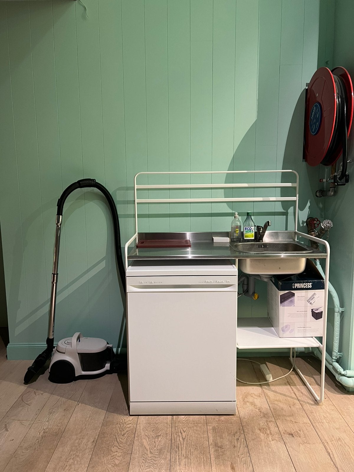 IKEA ENHET kitchenette met spoelbak, kraan & vaatwasser, Maison & Meubles, Enlèvement, Comme neuf, Blanc