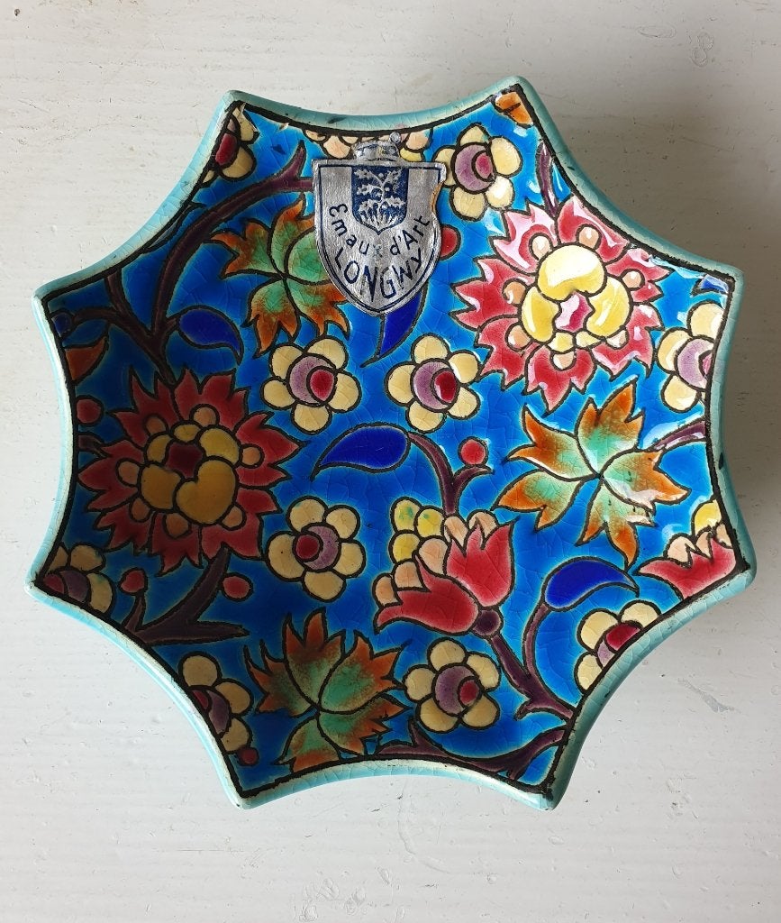Plat en forme d'étoile/Vide-poche de Longwy —Émaux de Longwy, Enlèvement ou Envoi