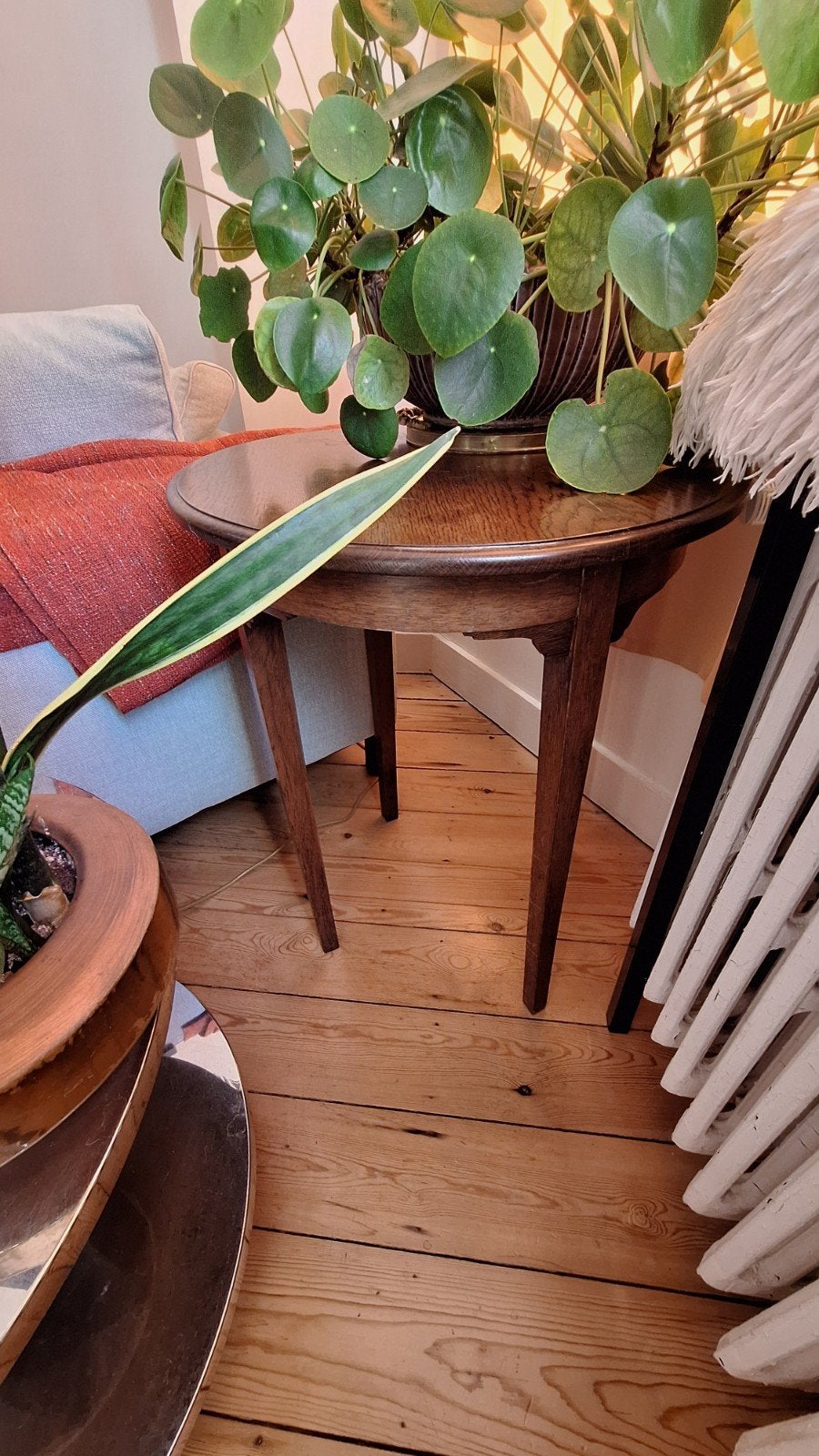 Table d’appoint ronde vintage en bois – Ø 55 cm, Enlèvement