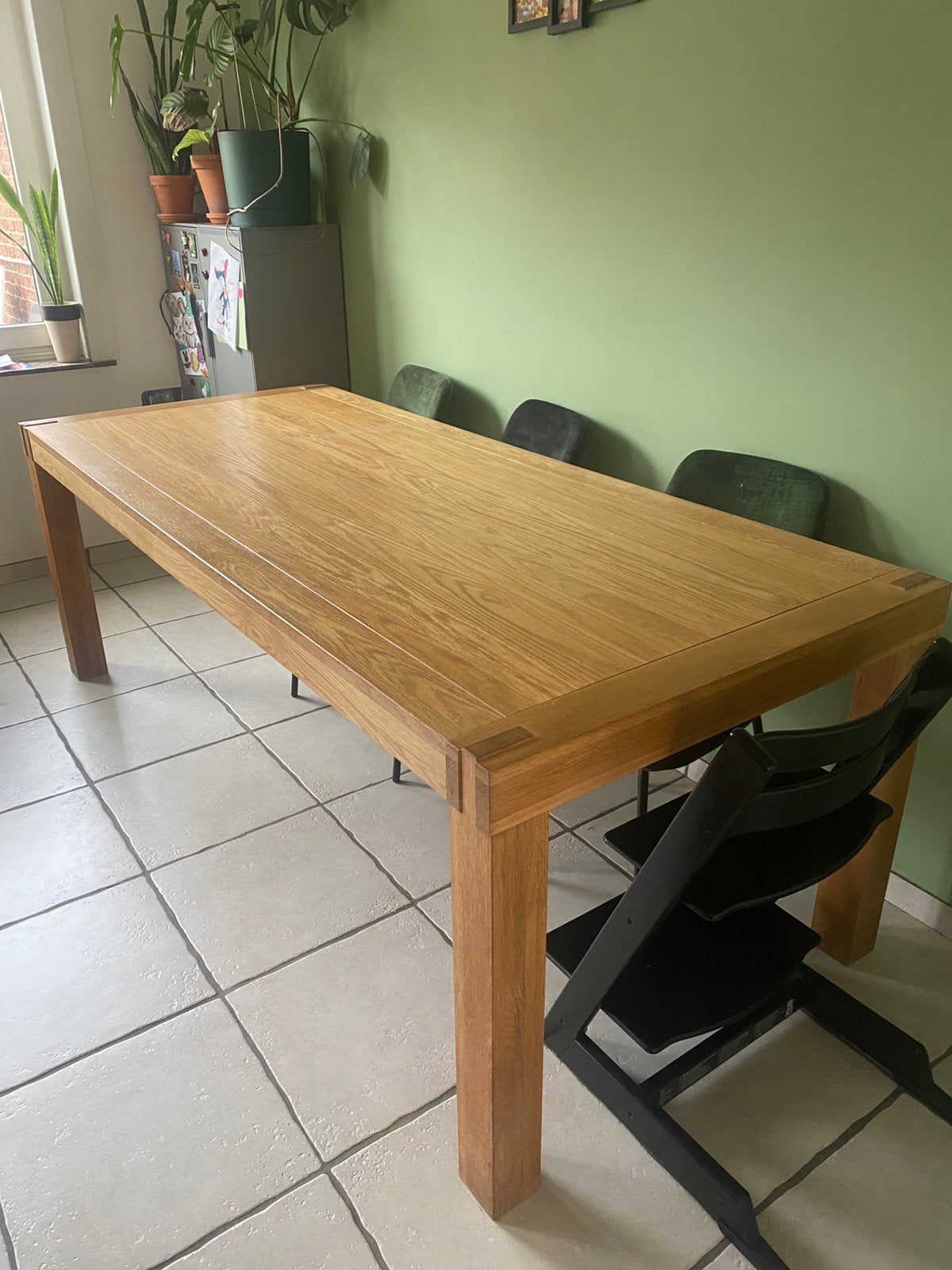 Stevige eettafel 220 x 95 x 78, Enlèvement, Utilisé, 50 à 100 cm, Rectangulaire