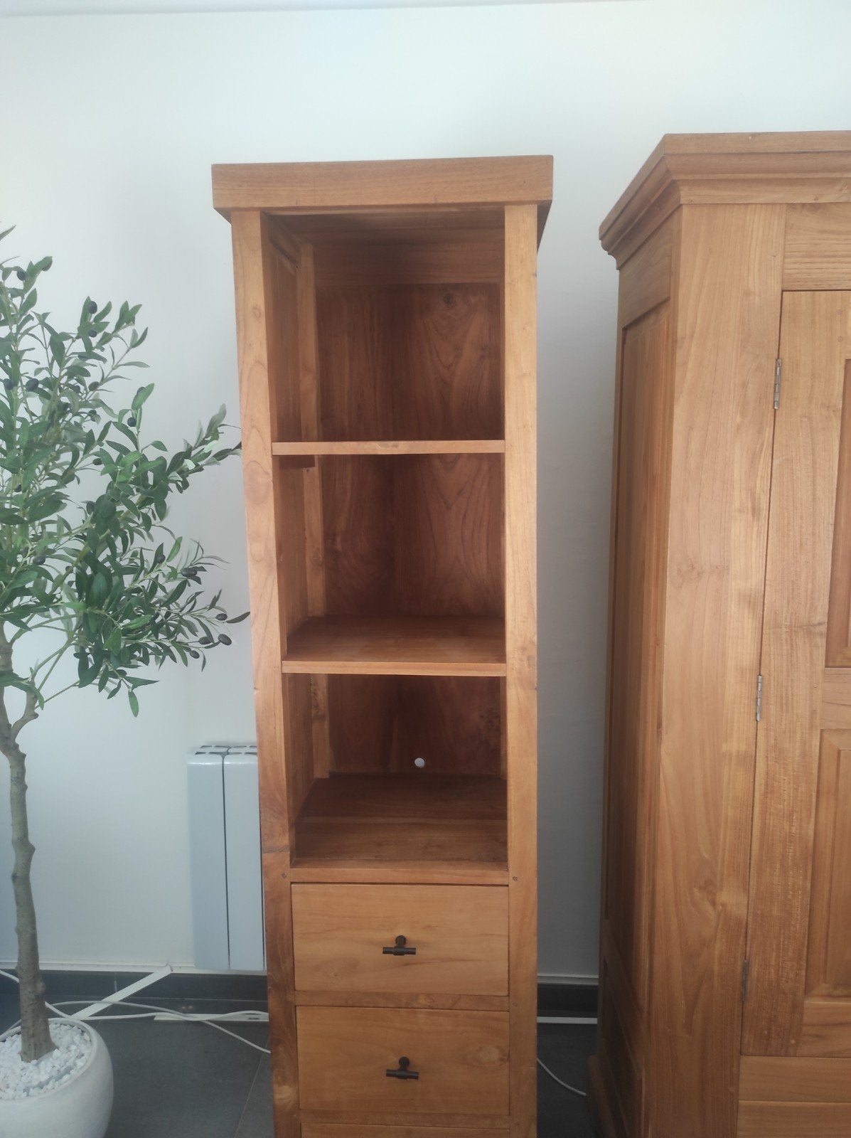 Teak houten Kolomkast, Ophalen, Zo goed als nieuw, Teakhout