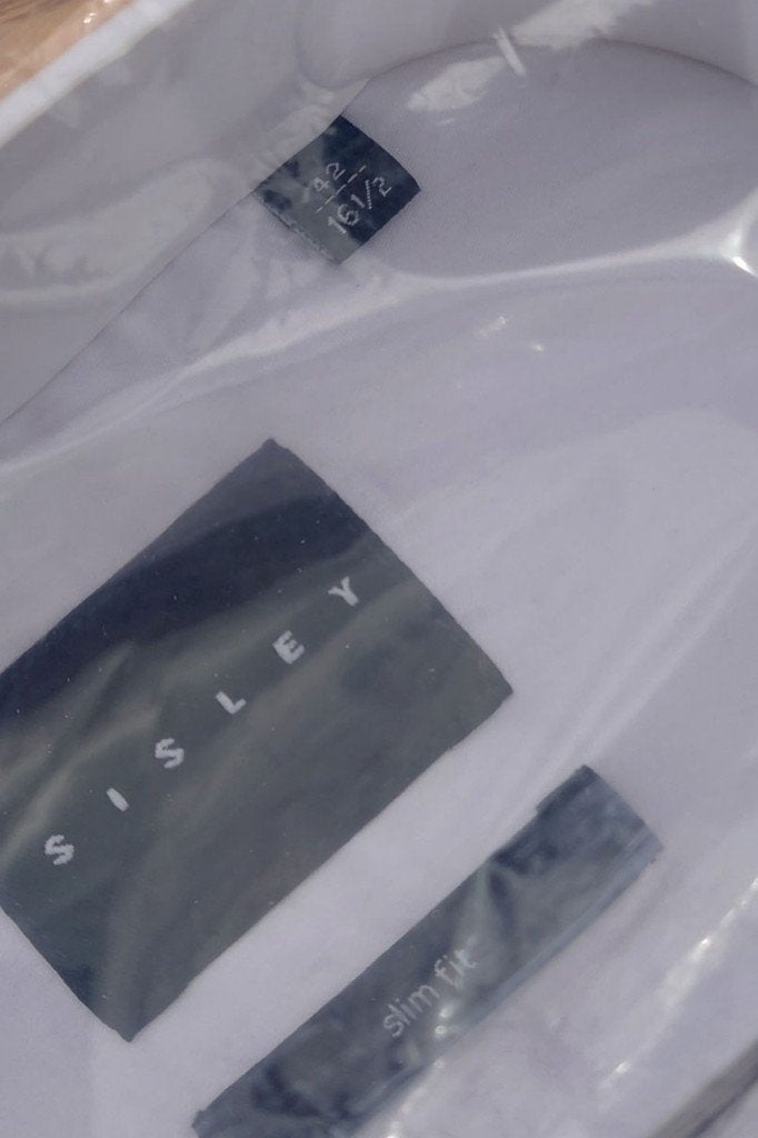 Sisley hemd maat 42 wit Slim Fit NIEUW, Kleding | Heren, Overhemden, Sisley, Wit, Nieuw, Ophalen of Verzenden