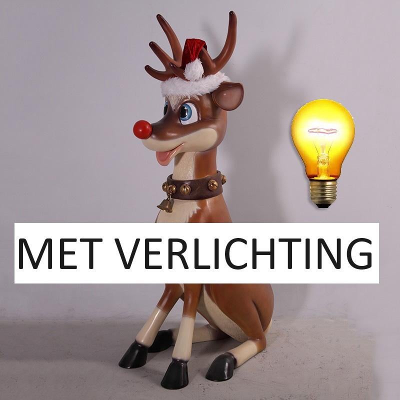 Reindeer Funny — Renne avec nez illuminé, hauteur 112 cm, Divers, Noël, Neuf, Enlèvement