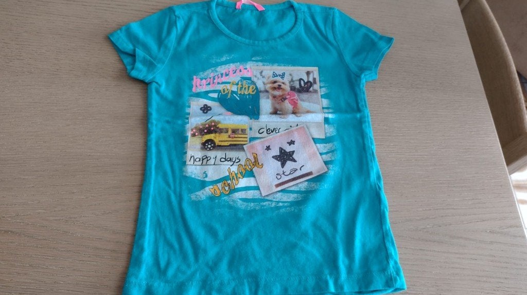 t shirt maat 110 - 116, Kinderen en Baby's, Kinderkleding | Maat 110, Ophalen of Verzenden, Zo goed als nieuw, Meisje, Shirt of Longsleeve