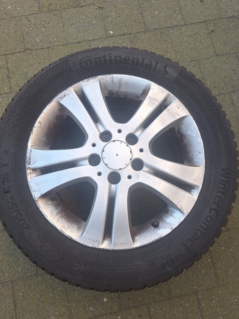4 Continental WinterContact TS870 winterbanden 205/55 R16, Auto-onderdelen, Ophalen, Gebruikt, 16 inch, Banden en Velgen