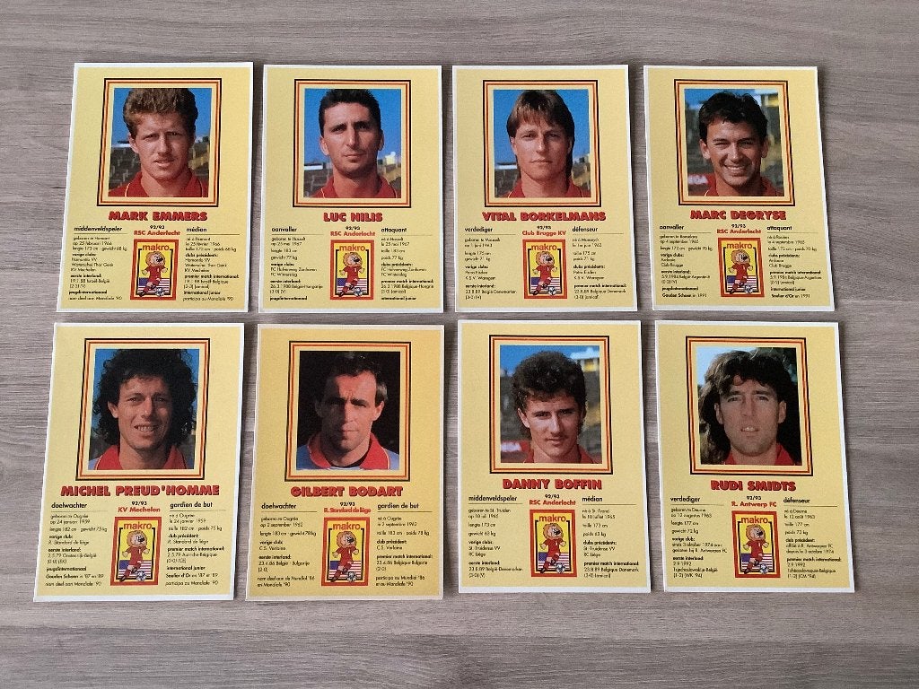 15 Oude postkaarten Rode Duivels WK1994 van Makro, Enlèvement ou Envoi, Comme neuf, Cartes de joueur