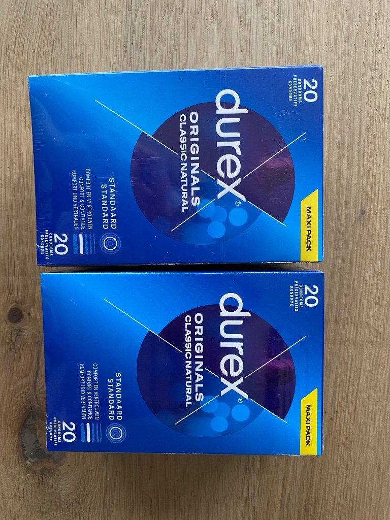 2 maxi verpakkingen condooms – Durex originals – NIEUW – 40, Ophalen of Verzenden, Nieuw, Accessoires