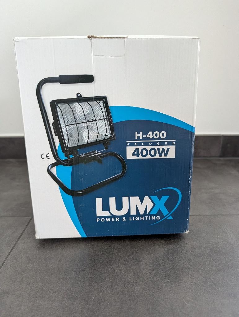 2x Halogeenstraler – 400W – IP54 – Nieuw in doos, Enlèvement, Neuf, 200 à 500 watts, Lampe avec luminaire