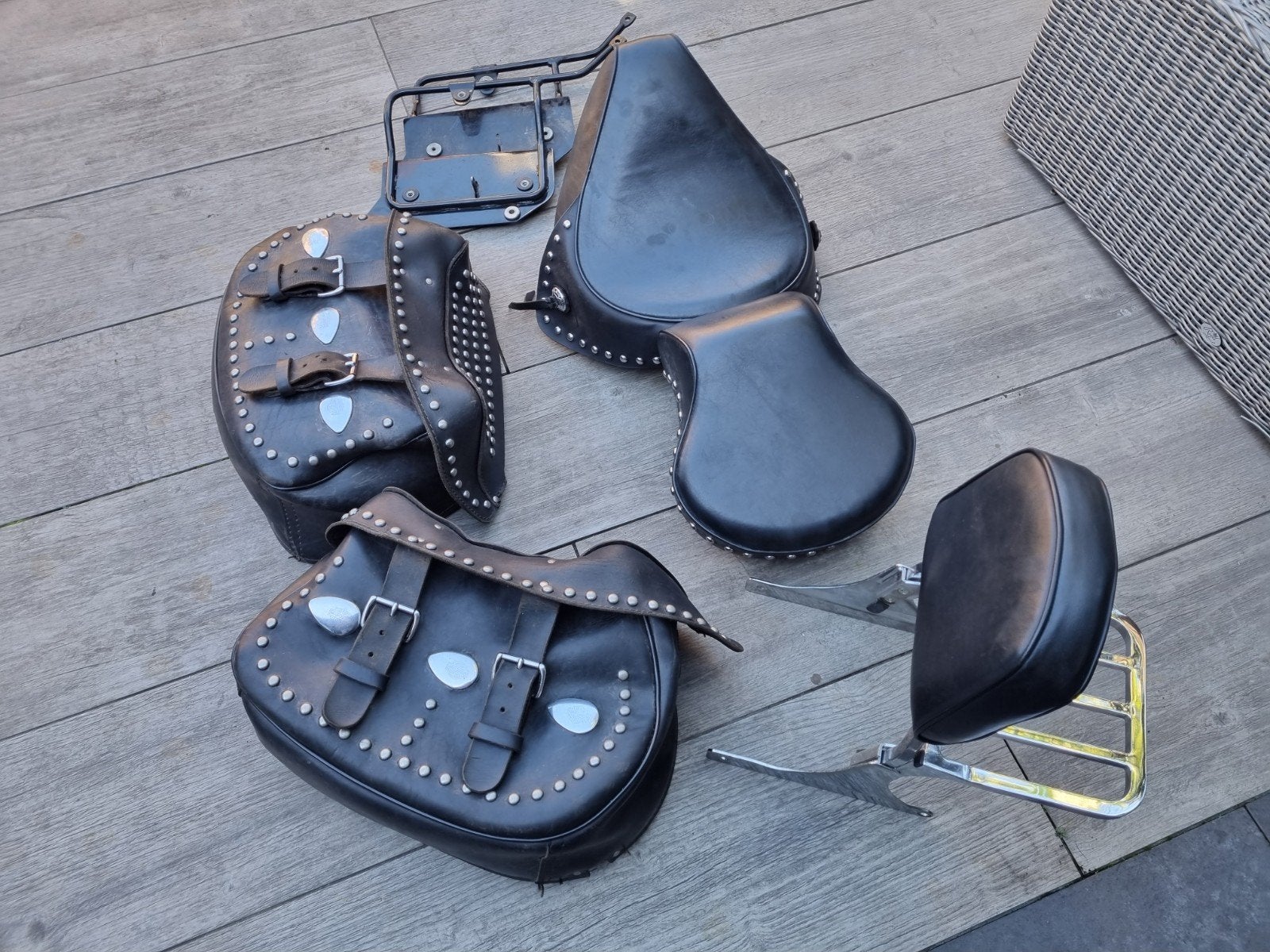 zadel sissy bar en tassen heritage softail evo, Ophalen of Verzenden, Gebruikt