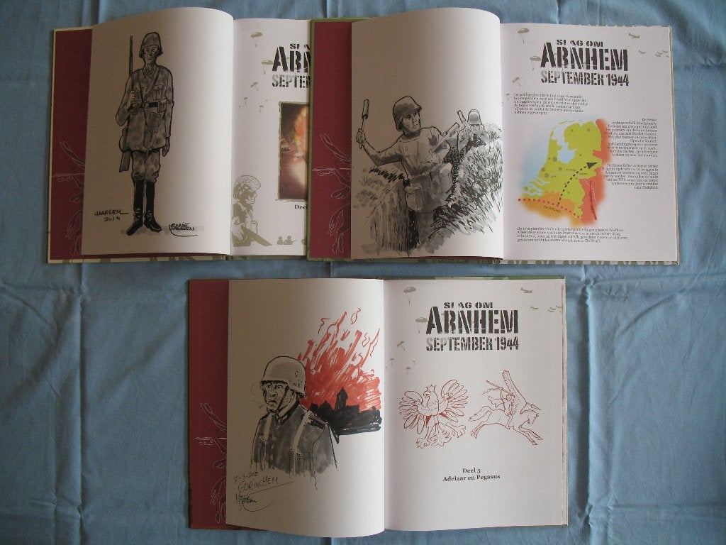 Slag om Arnhem, compleet met 3 x dedicace, 1ste en 2de druk, Boeken, Stripverhalen, Nieuw, Complete serie of reeks, Ophalen of Verzenden