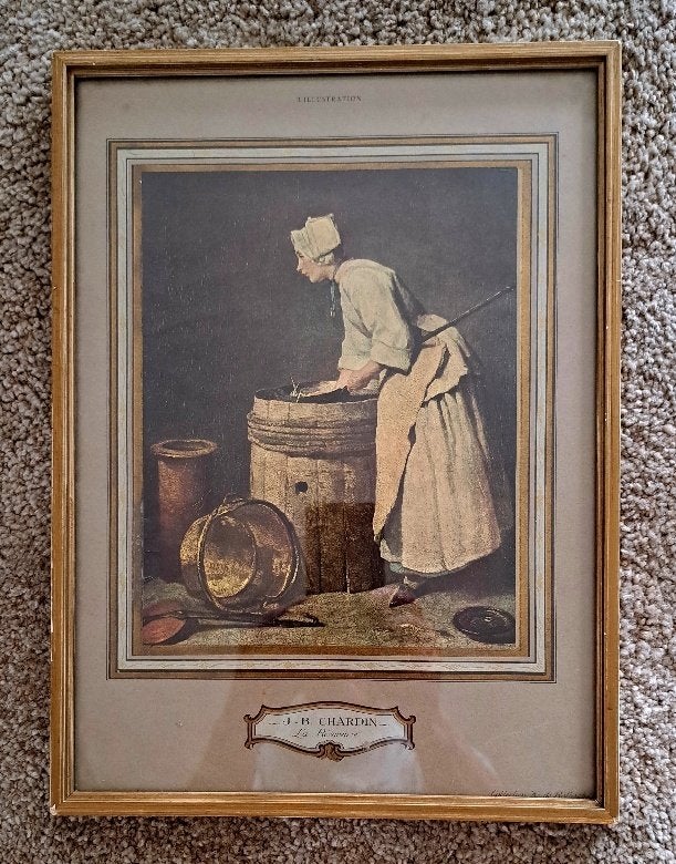 "La Récureuse" van J.B Chardin. L Illustration. 1931, Antiek en Kunst, Ophalen of Verzenden