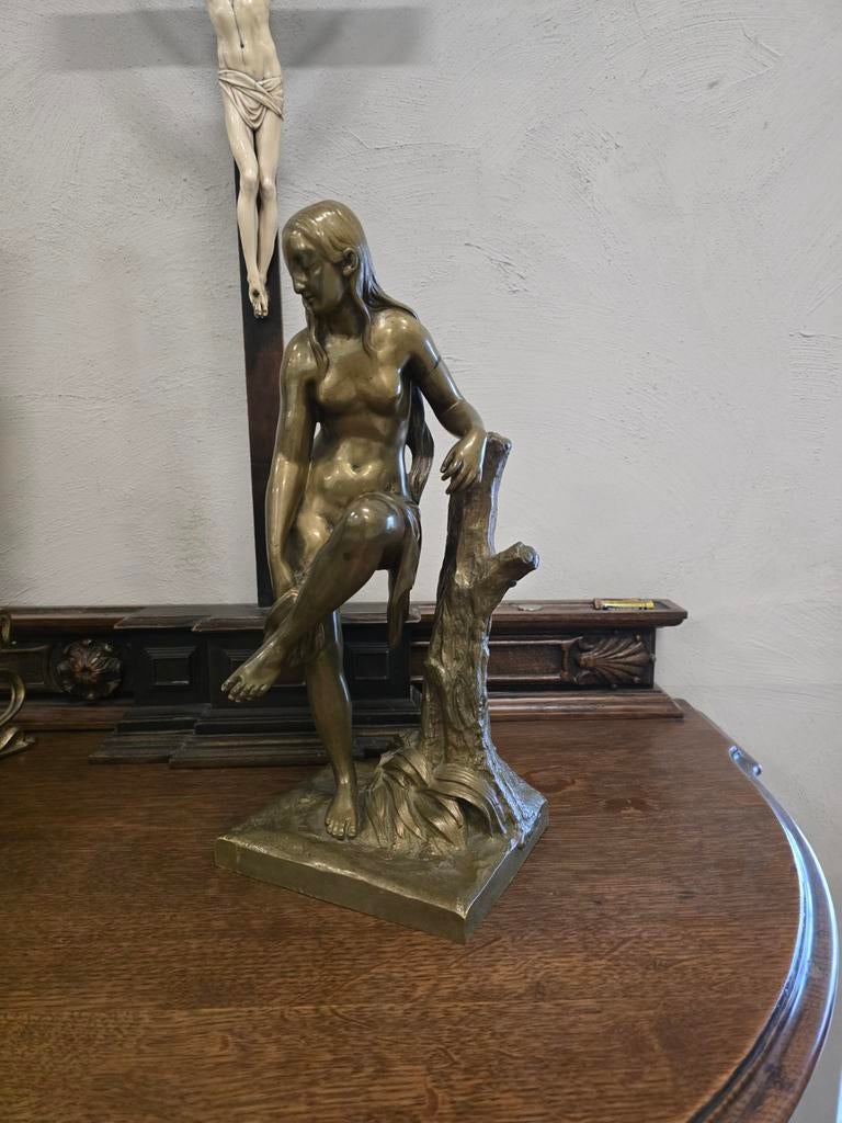Antiek bronzen beeld theodore gechter 19e eeuw, Ophalen