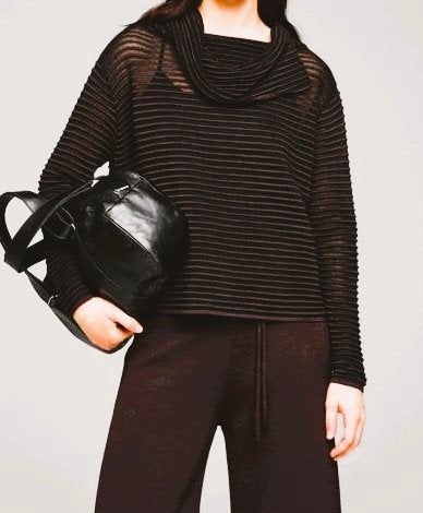 Pull ample brun grisé Sarah Pacini comme neuf, Sarah Pacini, Enlèvement ou Envoi, Comme neuf, Brun