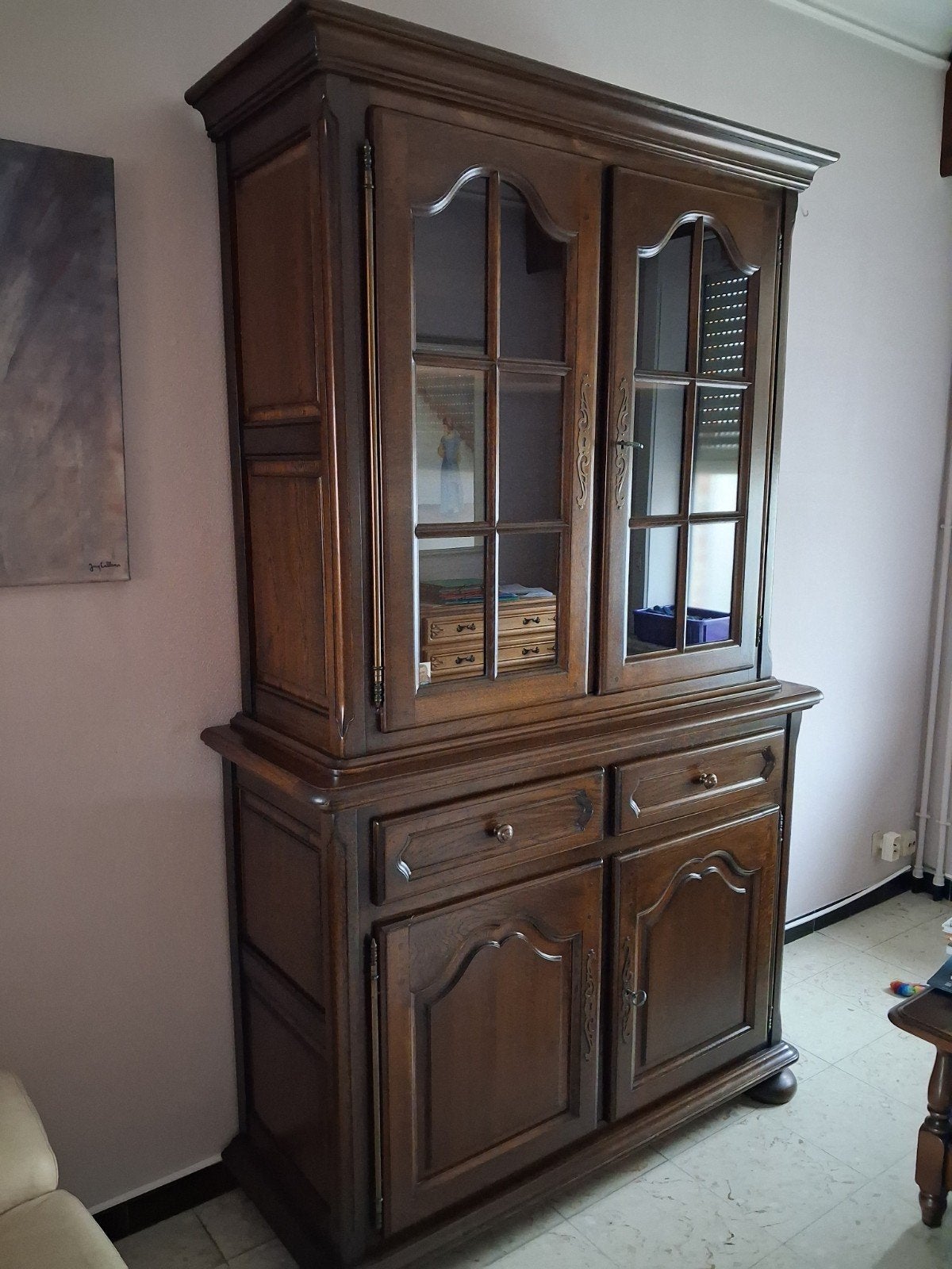Salle à manger en chêne foncé, Enlèvement