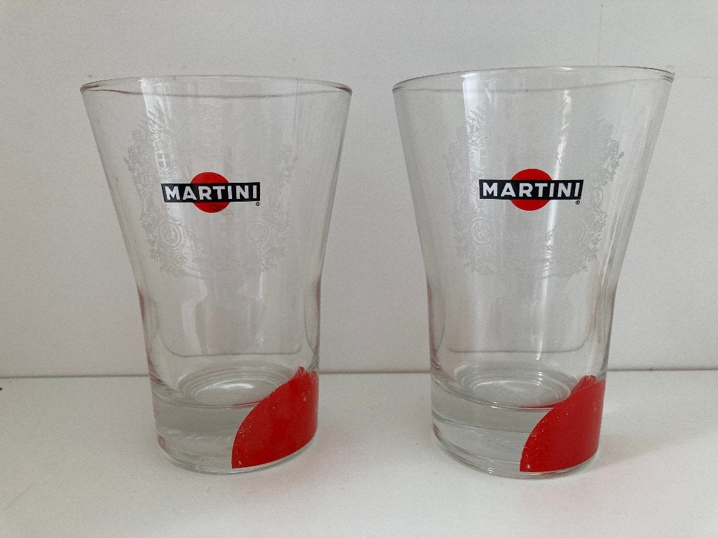 Set van 2 originele Martini longdrinkglazen, Ophalen, Gebruikt, Overige typen