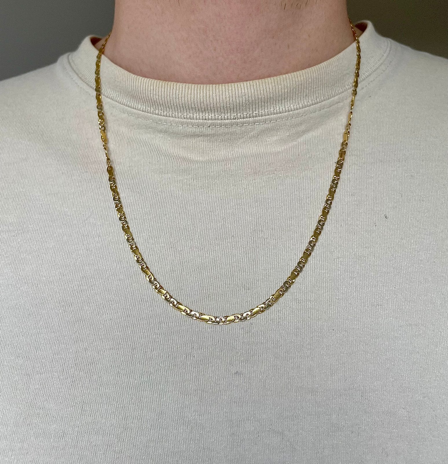 Chaine en or jaune et blanc 18k homme (60cm) 11,9g, Bijoux, Sacs & Beauté, Enlèvement, Comme neuf, Jaune, Or