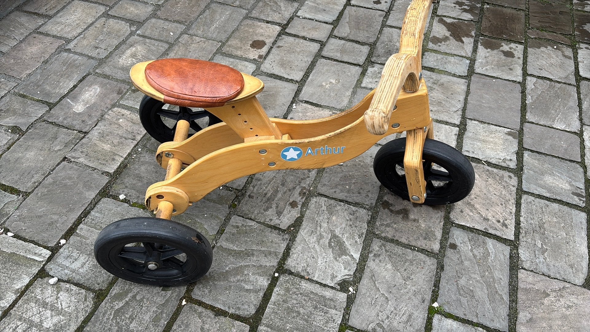 Houten driewieler, Fietsen en Brommers, Ophalen, Gebruikt