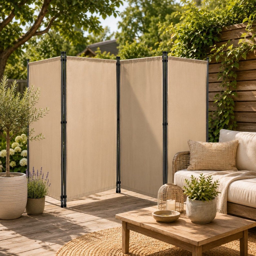 Tuinscherm Paravent Kamerscherm Sand, Jardin & Terrasse, Envoi, Neuf, Autres matériaux, Autres types