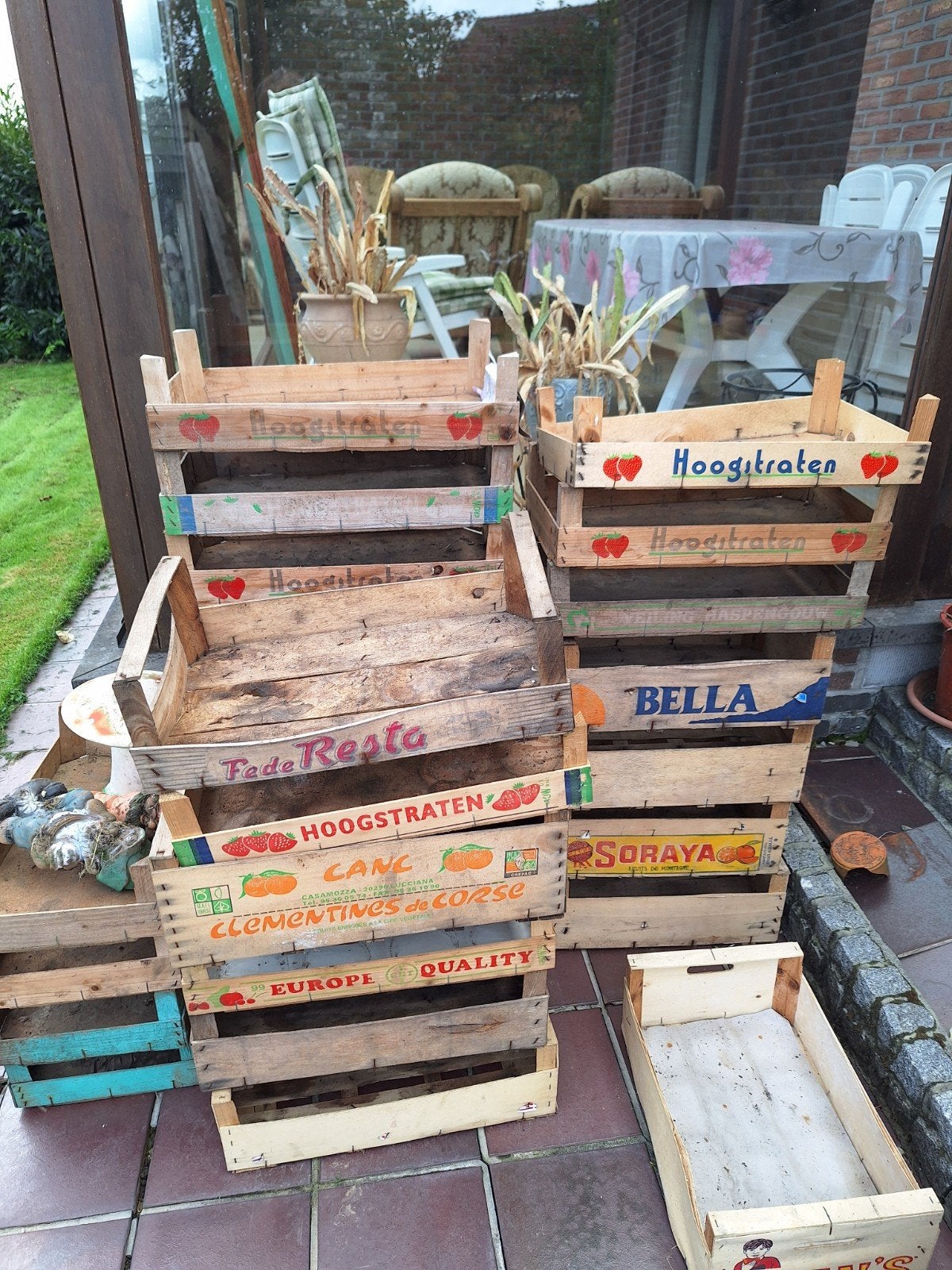 houten bakjes, Ophalen