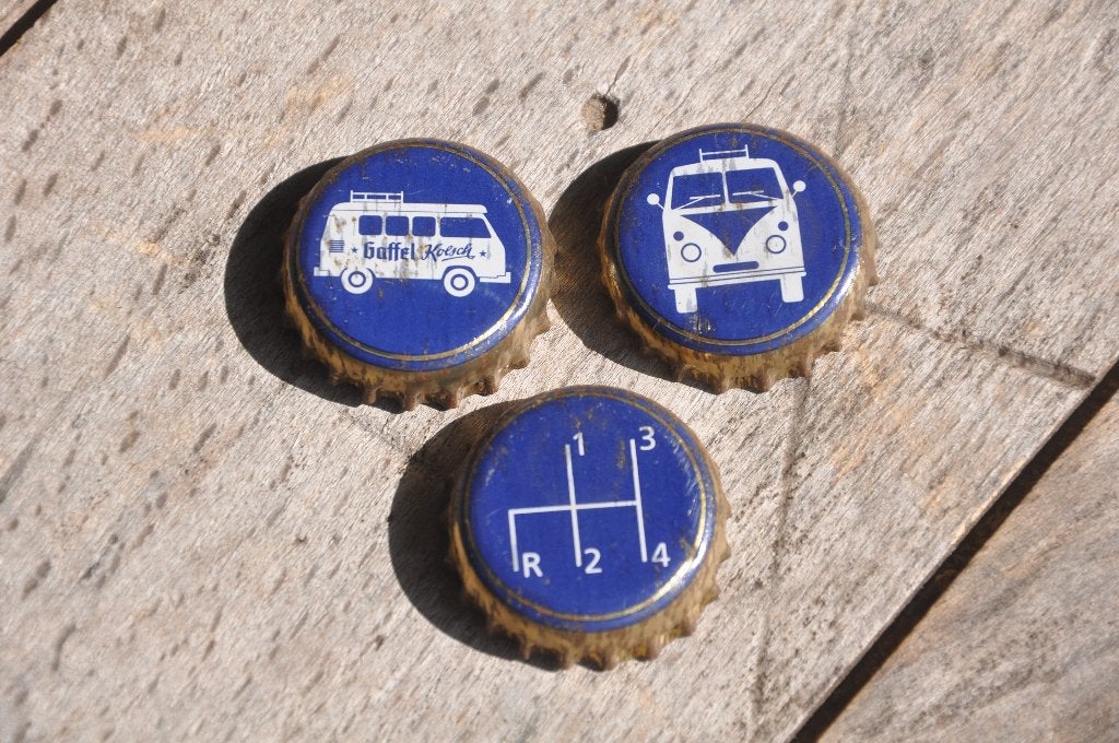 bierdopjes met VW T1 afbeelding, Verzamelen, Ophalen of Verzenden, Gebruikt, Auto's