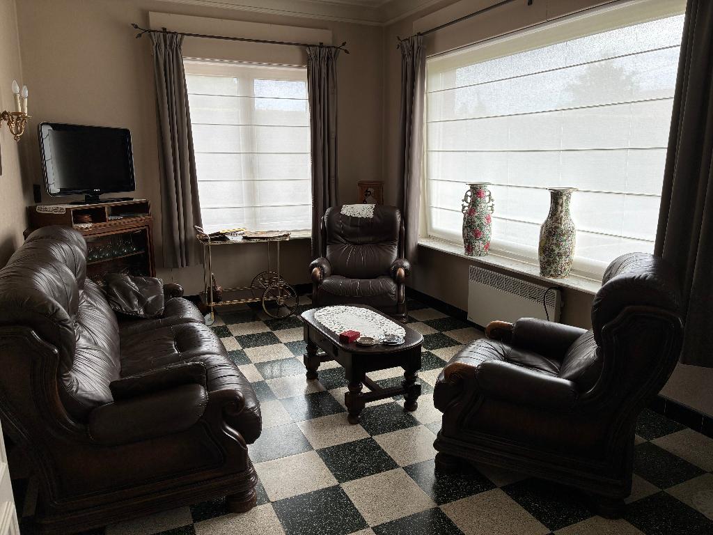 lederen salon, Huis en Inrichting, Ophalen, Gebruikt, Leer