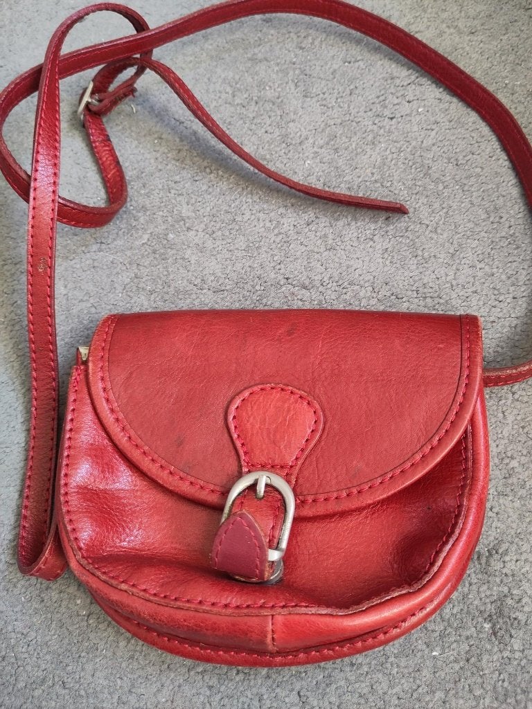 Lederen handtasje (rood), Handtassen en Accessoires, Ophalen, Rood